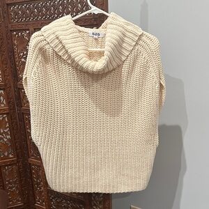 525 America Women's Cowl Neck Sweater Vest In Cream